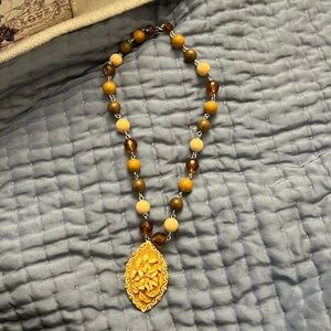 Lucite and wood choker